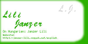 lili janzer business card